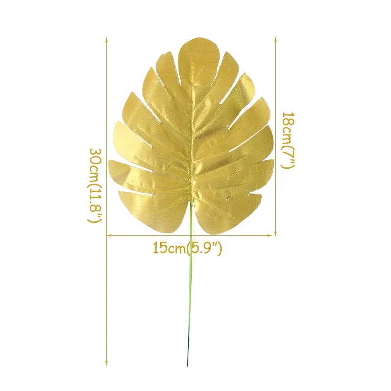 5 шт Искусственные растения монстра Палм-тропические растения с золотыми листочками для домашний декор "сделай сам" Свадебная вечеринка украшения Луау для Гавайской вечеринки