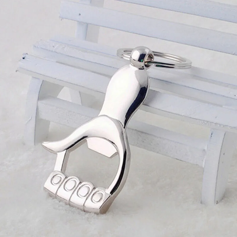 

Sliver Color Thumb Up Hand Fist Keychain Key Ring Beer Bottle Opener