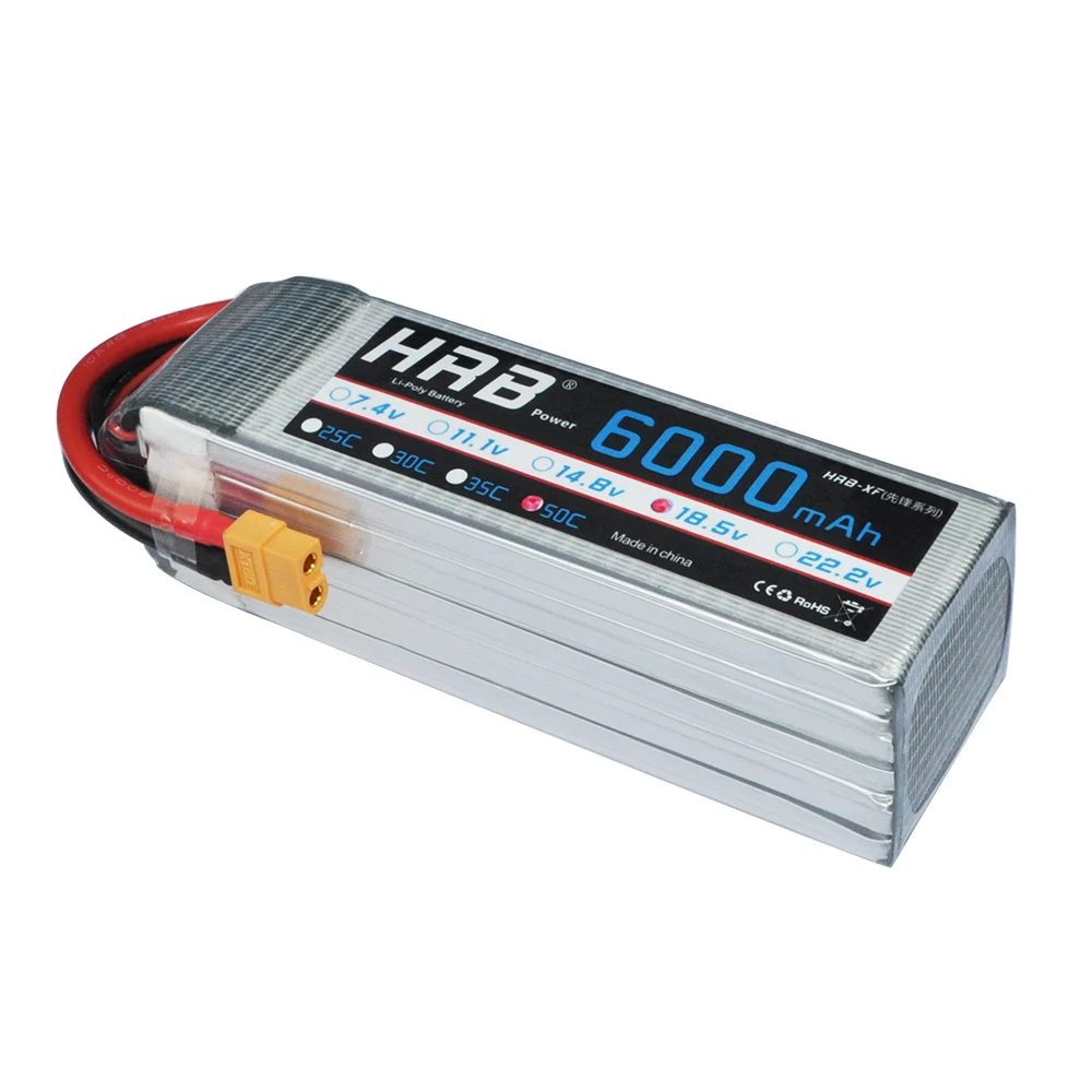 

HRB Battery Lipo 18.5V 6000mAh 50C Max 100C 5S For Helicopter Quadcopter Boat Car Drone FPV UAV