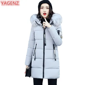 

YAGENZ Women Winter Clothing Down Cotton Coat Long Jacket Parkas Mujer Plus size Women clothing Keep warm Parkas Hooded Coat 645