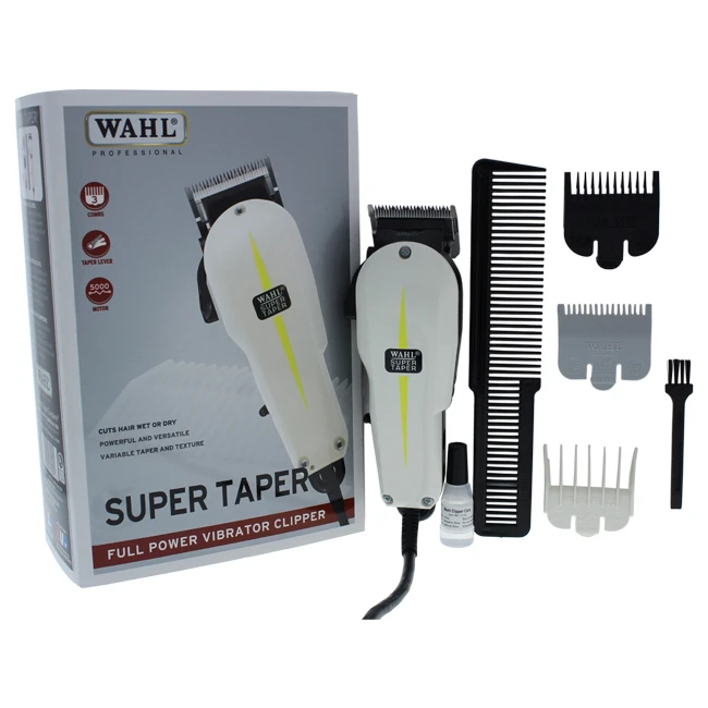 Super Taper Full Power Vibrator Clipper Model 8400 White By Wahl