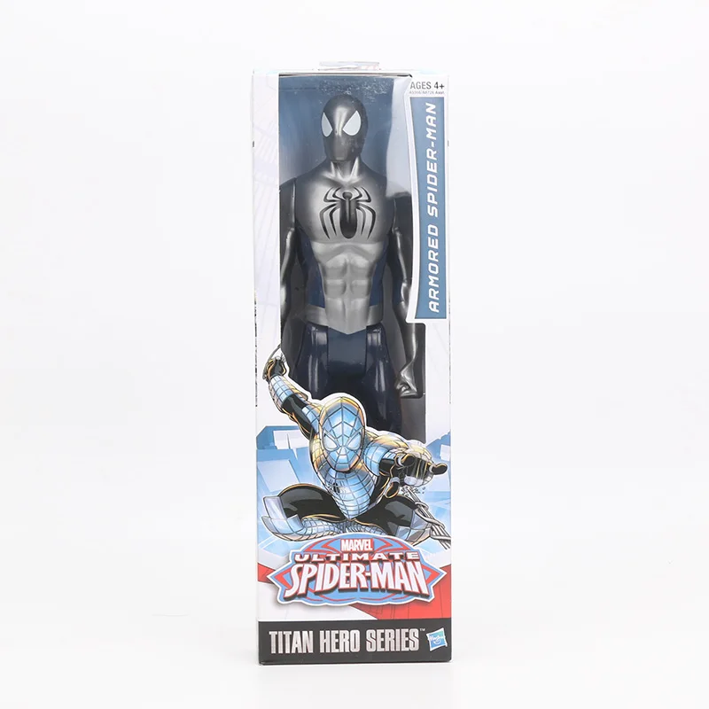 30 см Marvel Мстители 4 Endgame Капитан Америка, Железный человек паук Тор ультра Веном Росомаха ПВХ фигурка игрушка - Цвет: sliver spiderman box