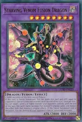 Yu Gi Oh игровая карточка LEDD-ENC25 UR Hungry Poisonous Dragon Super Fusion ограниченный Темный атрибут игра юджиох коллекция карт
