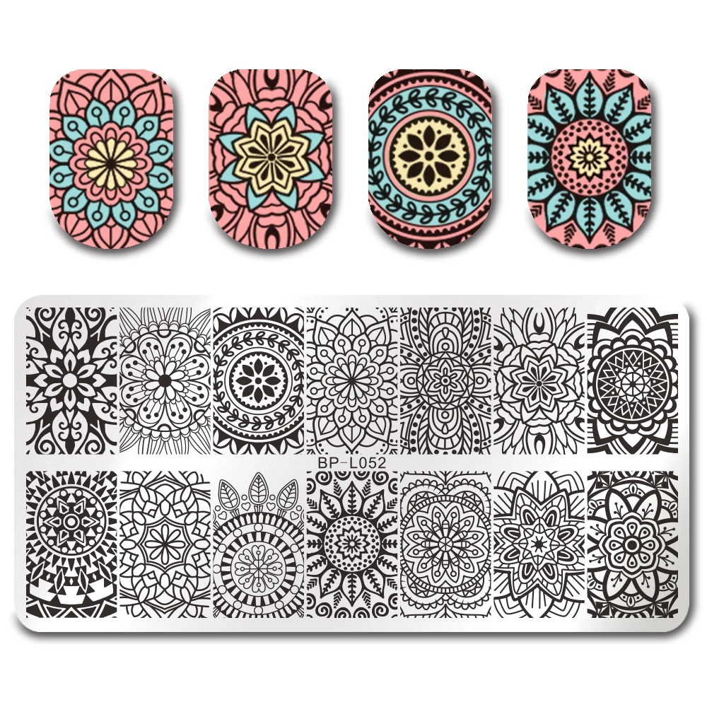 

BORN PRETTY Rectangle Nail Stamping Template Floral Design 12*6cm Manicure Nail Art Image Plate BP-L052
