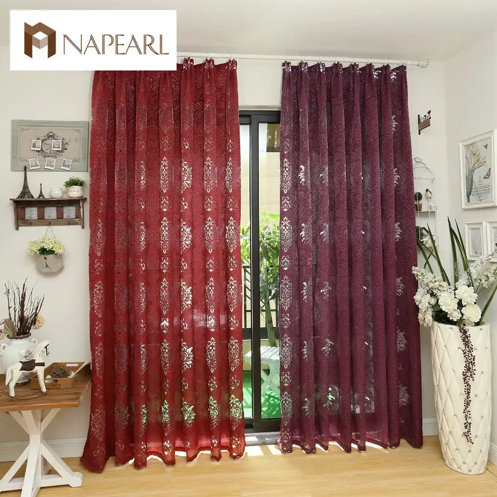 European Luxury Design Gray Coffee Curtain Kitchen 3d Curtains