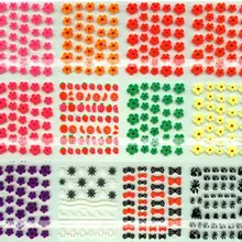 240 шт./лот цветные дизайн ногтей наклейки A_Grade Смешанные типы 3D наклейки для ногтей