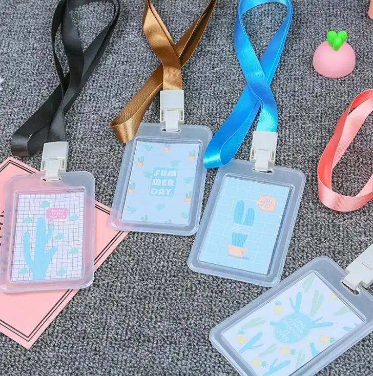 

11*7cm ID Card Holder Name Tag Badge with Lanyard for Kids Name Label School Camp Office Business