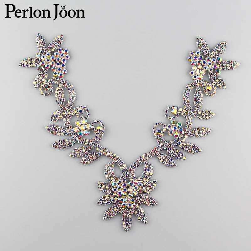 

DIY ab color welding Crystal patch Rhinestone collar for the wedding dress skirt flashing hand sewing Clothing Accessories YL005