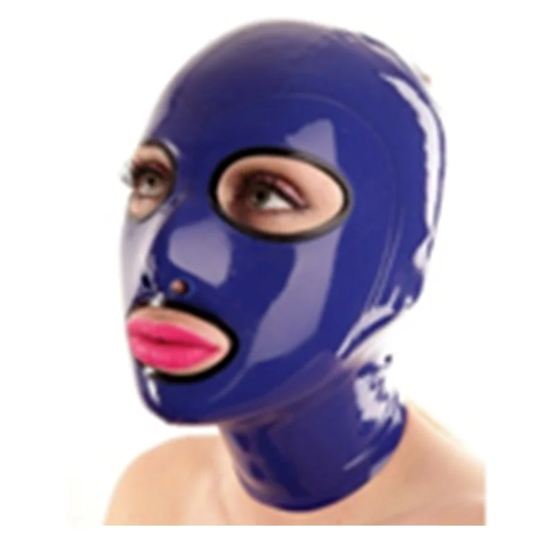 

Latex new mask hats hood cosplay with eyes mouth nostrils including back zipper standard handmade version