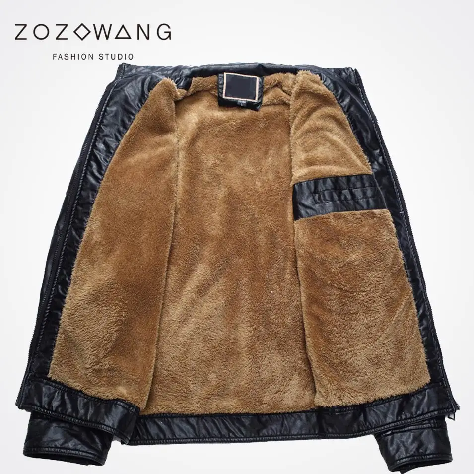 Zozowang 2017 Men's retro do the old leather and cashmere leather jacket collar PU leather jacket short paragraph Slim thick Zozowang 2017 Men's retro do the old leather and cashmere leather jacket collar PU leather jacket short paragraph Slim thick