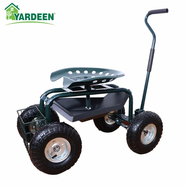 garden cart rolling scooter for gardener work trolley gardening planting station with 360 degree swivel seat - Garden Cart With Seat garden cart rolling scooter for gardener work trolley gardening planting station with 360 degree swivel seat - Garden Cart With Seat