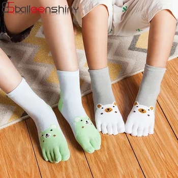 

BalleenShiny Children Five-finger Socks Cute Cotton Soft Baby Fashion Any Season Socks Kids Kawaii New Style Cartoon Animal Sock
