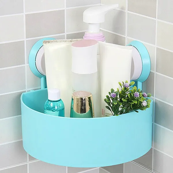 4 цвета на присоске пластиковая присоска Ванная комната Кухня угловой стеллаж для хранения Органайзер душевая полка M7.2