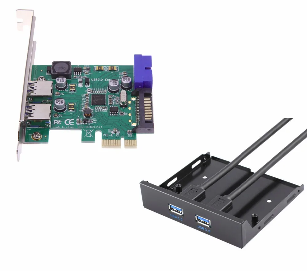 4 Port USB 3.0 PCIE PCI Express Control Card Adapter+20pin to 2 port usb3.0 hub 3.5 Floppy bay Front Panel NEC chipset high speed 3 5 18pin to 2 port usb 2 0 hub with mic audio 3 5mm pc floppy drive bay front panel
