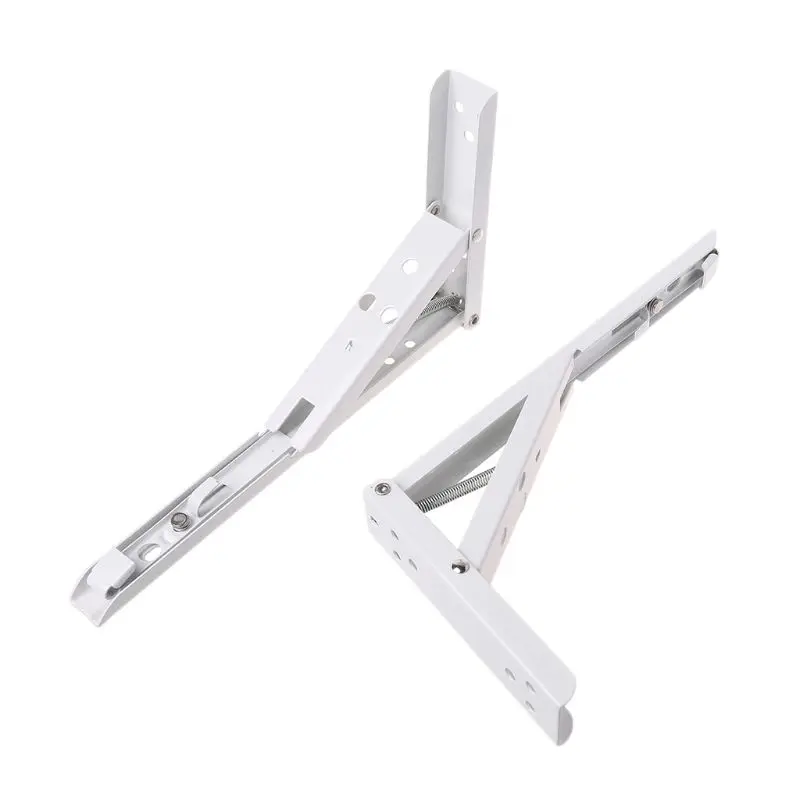

F Shape 10" Triangular Folding Bracket Metal Release Catch Support Bench Table Shelf