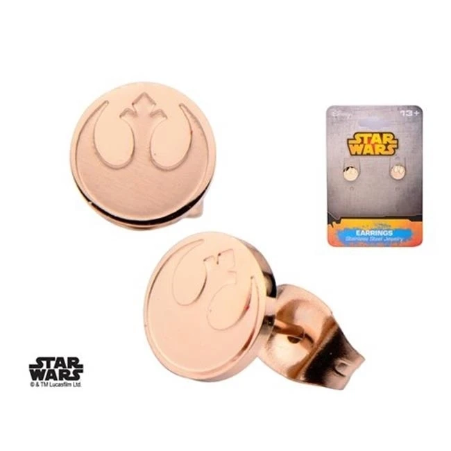 Star Wars SWRSER03 Rebel Alliance Symbol Stainless Steel Stud Earrings IP Rose Gold