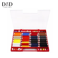 64 Pcs Polyester Bobines En Plastique Bobines et Fils À Coudre Cônes ensemble 32 Couleurs Ménage Coudre À La Main Emballé Boîte De Rangement