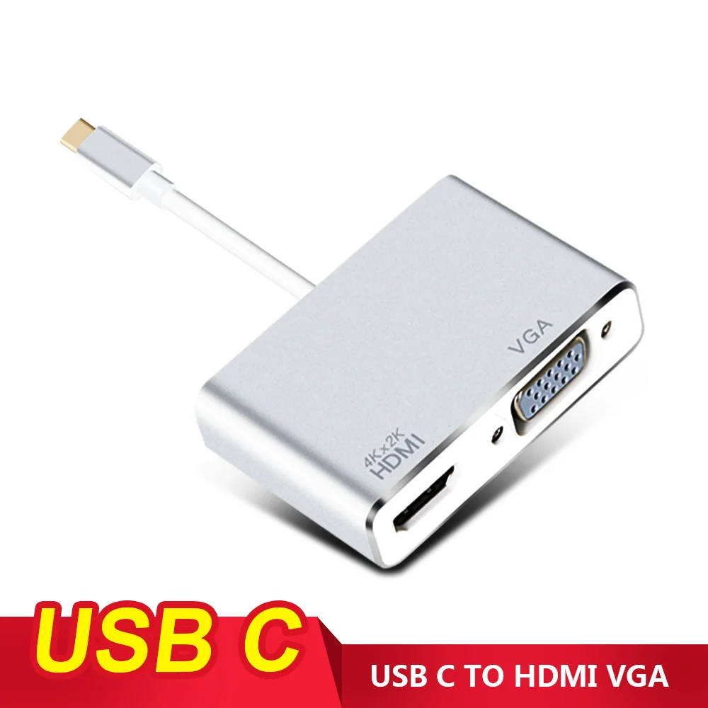 

Thunderbolt 3 USB Type-c to HDMI/VGA adapter 4k 2in1 Multi usb3.1 usb c Converter
