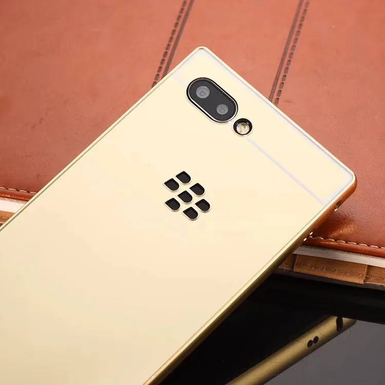 Роскошные зеркальные чехлы из розового золота для Blackberry Key 2, алюминиевая металлическая рамка, задняя крышка для Blackberry Key2