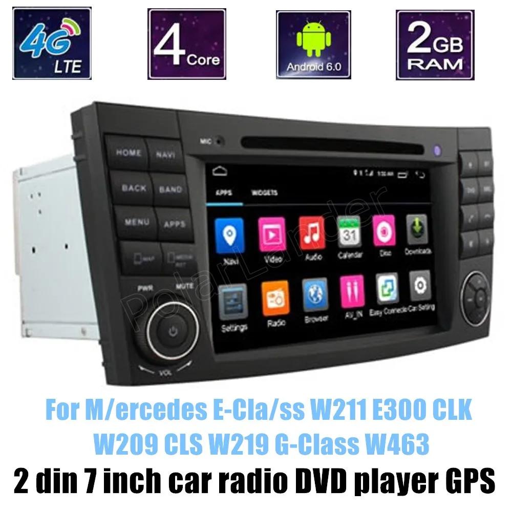 Для B-ENZ E-Cla/ss W211 E300 CLK W209 CLS W219 G-Class W463 Android 6 0 четырехъядерный автомобильный dvd-плеер 7