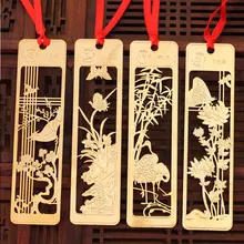 4 шт./кор. креативные Милые Сливы, Орхидея, бамбук, цветы Закладка хризантемы бланке закладки, принт с героями мультфильмов Kawaii, подарок