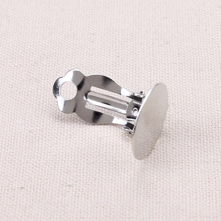 Hot sale bezel clip earrings without piercing Spring Clasp Clip 8*10mm