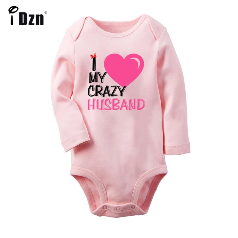I Love My Crazy Mother/пара для новорожденных мальчиков и девочек, Униформа-комбинезон с принтом, боди для младенцев, одежда хлопок, комплекты - Цвет: ieBaby1409PC