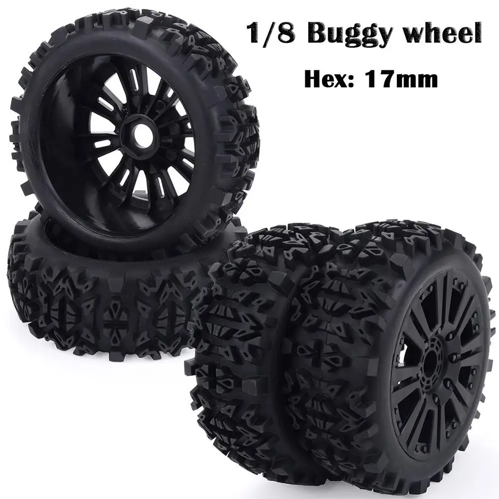 

17mm Hub Wheel Rim & Tires Tyre For 1/8 Off-Road RC Car Buggy Redcat Team Losi VRX HPI Kyosho HSP Carson Hobao Car Accessary