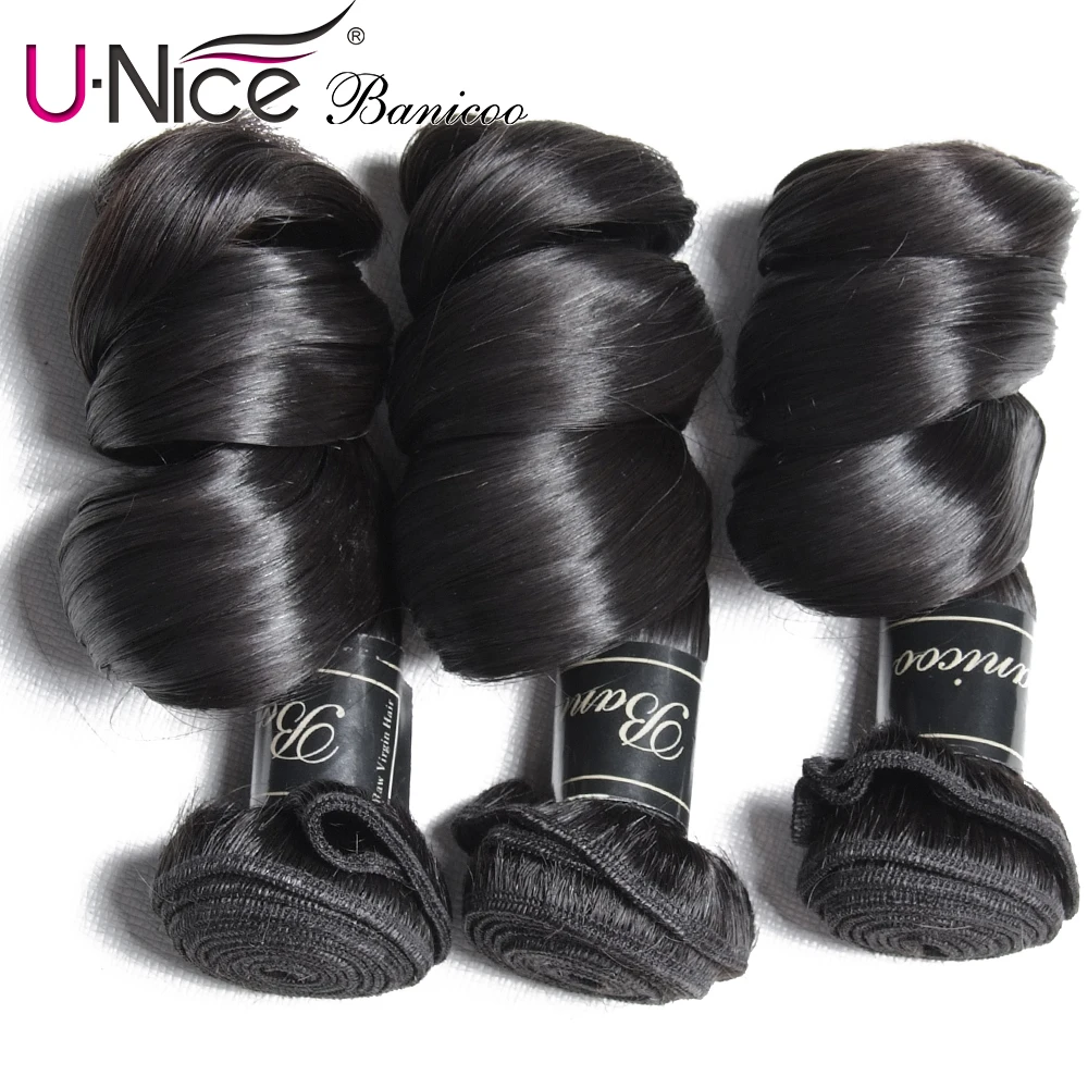 

UNice Hair Banicoo Series 10A Loose Wave Peruvian Raw Virgin Hair 1/3/4 Bundles Unprocessed Virgin Hair Bundles 12-26 Human Hair