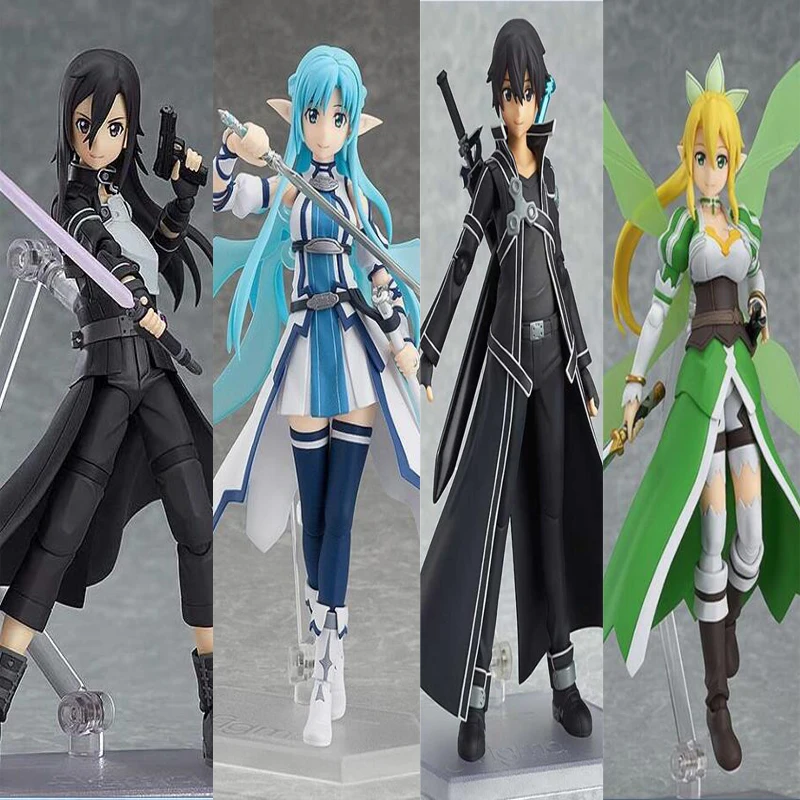 

PVC 241 Kirito Asuna Action Figure SAO Brand Anime Sword Art Online 2 Model Toy Joints Movable Interchangeable Gift T3415