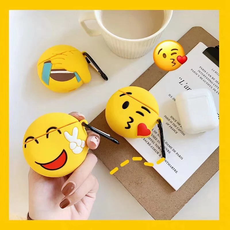 

3D cartoon expression pack for Apple Airpods case protective cover Wireless Bluetooth Earphone Case Charging box bags