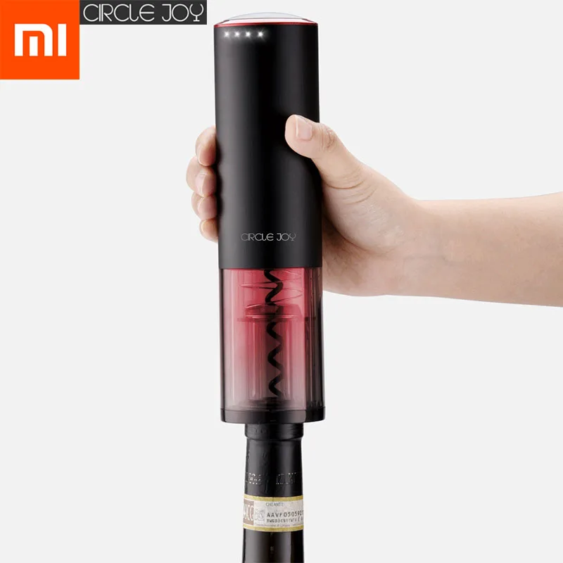 

2019New Xiaomi Mijia Circle Joy Smart Automatic Electric Wine Opener Corkscrew Wine Bottle Opener Kit Cordless With Foil Cutte