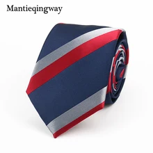 Mantieqingway 7 см мужские аксессуары для галстуков галстук в деловом стиле тонкие галстуки Свадебные полосатые галстуки для шеи Vestidos Cravats