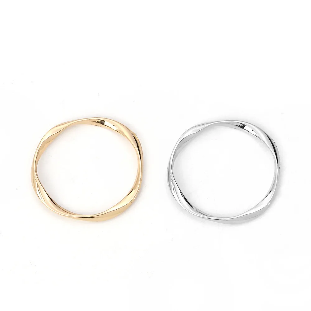 

Doreen Box Zinc Based Alloy Pendants Twist Silver/Gold Color Circle Round Charms Accessories 33mm(1 2/8") x 32mm(1 2/8"),10 PCs