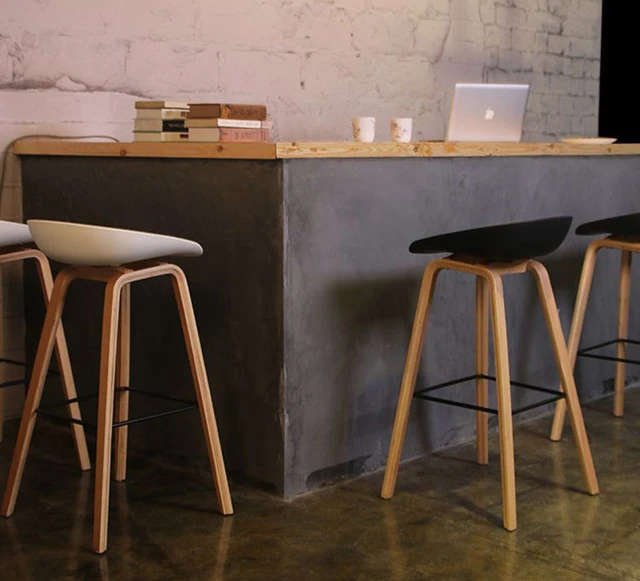 Minimalist Modern Design Solid Wood Pp Plastic Bar Chair Northern Minimalist Modern Design Solid Wood Pp Plastic Bar Chair Northern Wind Fashion Creative Counter Stool Por Furniture