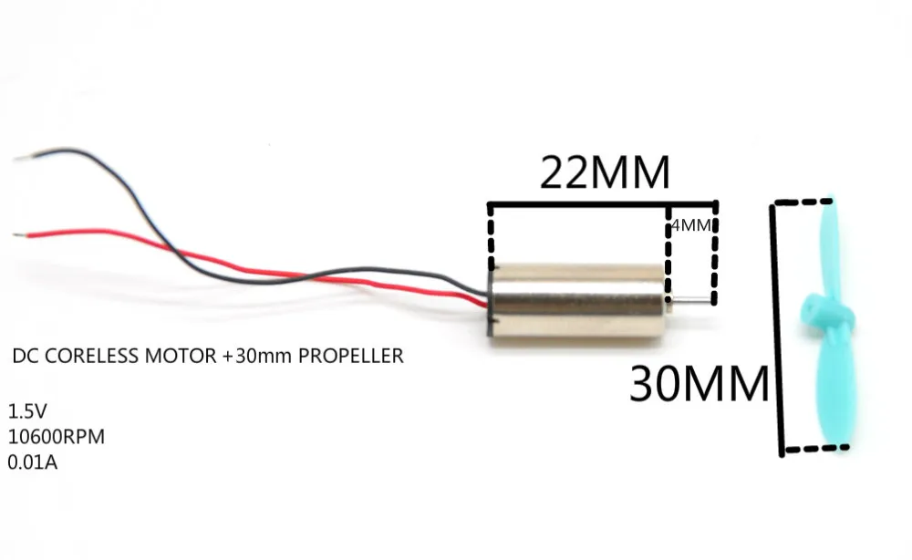 

Free shipping 2PCS/1Pair New DC 1.5V 10600RPM Coreless Motor Propeller for RC Aircraft Helicopter Toy Wholesale