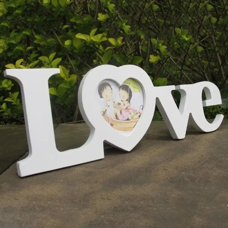 

3 Inch Love Design Wedding Decoration Wooden Picture photo Frames Cute Set Home Decoration Gift Table Decor
