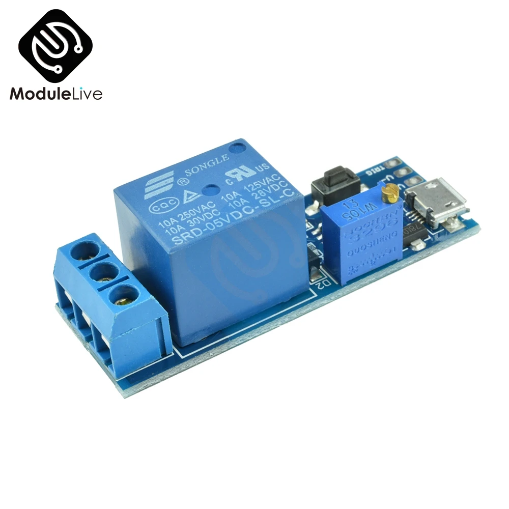 

DC 5V-30V Micro USB Delay Relay Switch Module Trigger Delay
