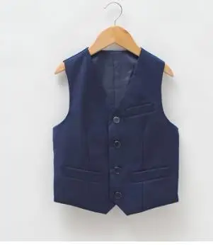 

Fashion Blue Vest 2018 School Boys Vest Brand England Style Gentle Boys Wedding Waistcoat Kids Party & Performance Vest for Boys
