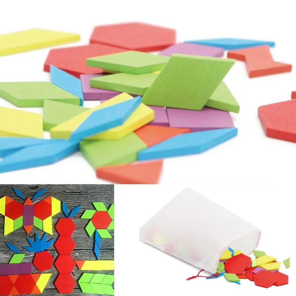 Tangram деревянная игра головоломка строительные блоки Танграм головоломки мозг