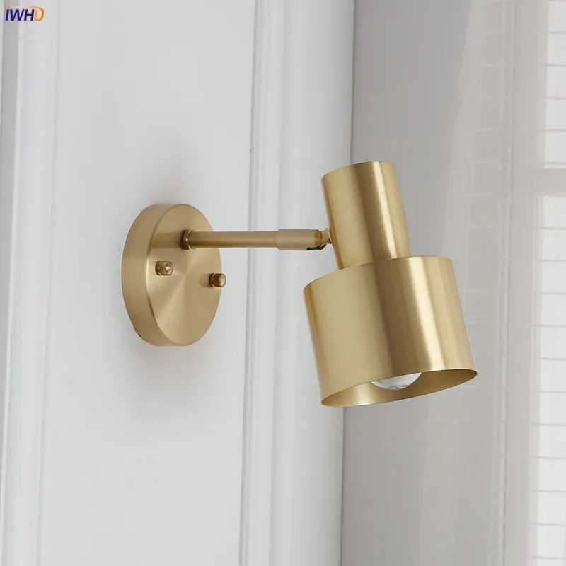  IWHD Nordic Modern Copper Wall Lights For Home Lighting Bedroom Bathroom Mirror Beside Vintage LED  - 32970859141
