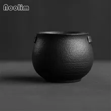 Черная керамическая чашка из керамики чайный набор кунг-фу одна чашка керамическая китайская чайная чашка для церемонии утолщенная теплоизоляция Ушная чайная чашка