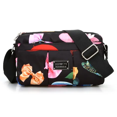 Цветочная сумка-мессенджер, милая модная маленькая сумка для женщин в китайском стиле, Женская нейлоновая сумка на плечо в винтажном стиле - Цвет: 6