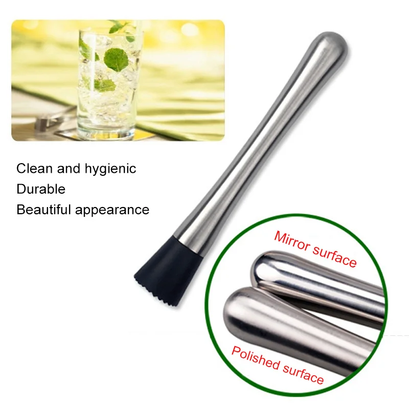 1Pcs Stainless Steel Multifunction Crushed Ice Hammer Bar Tools Wine Supplies Popsicle Sticks Drink Cocktail Swizzle Stick