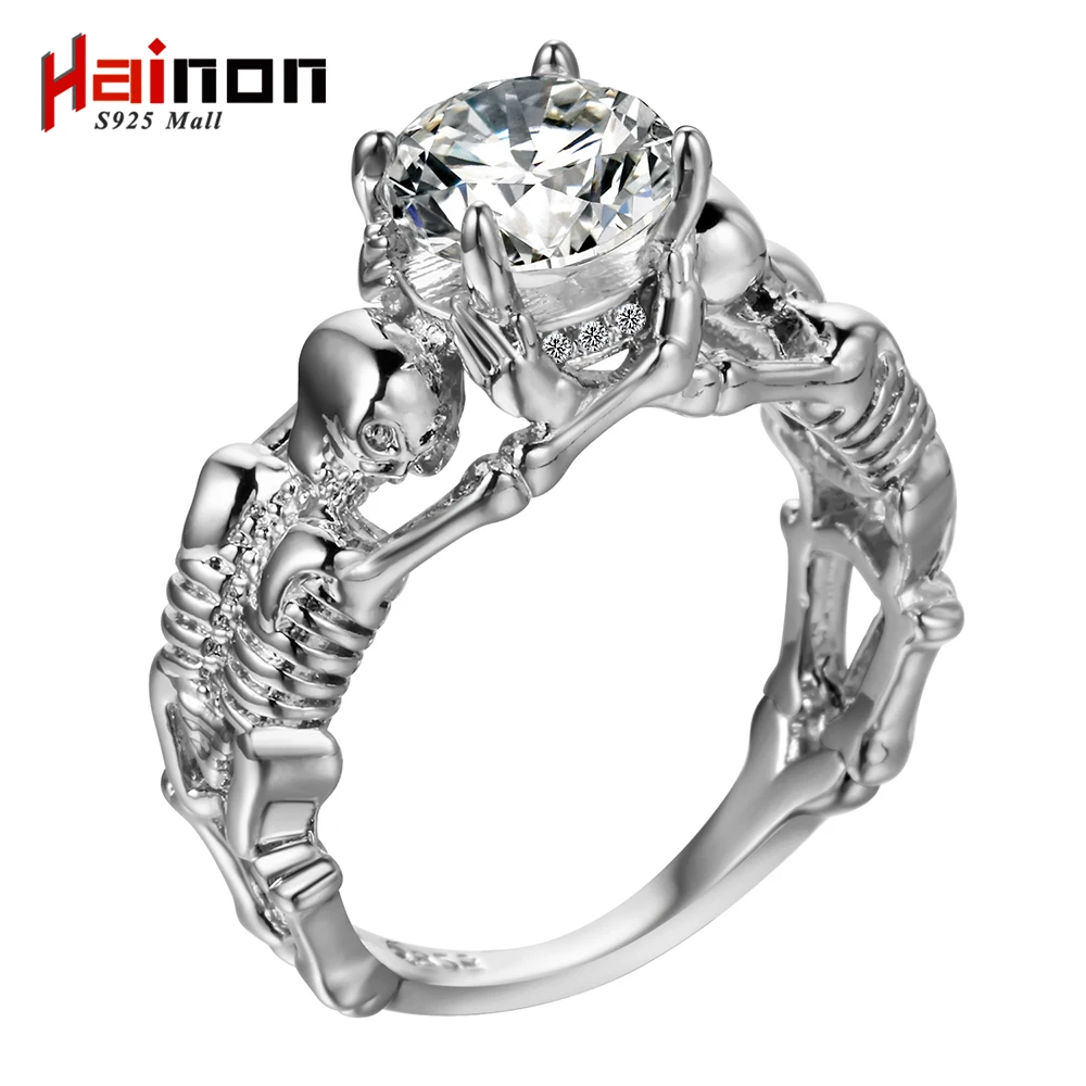 Мужское кольцо с фианитом в европейском и американском стиле изображением злого