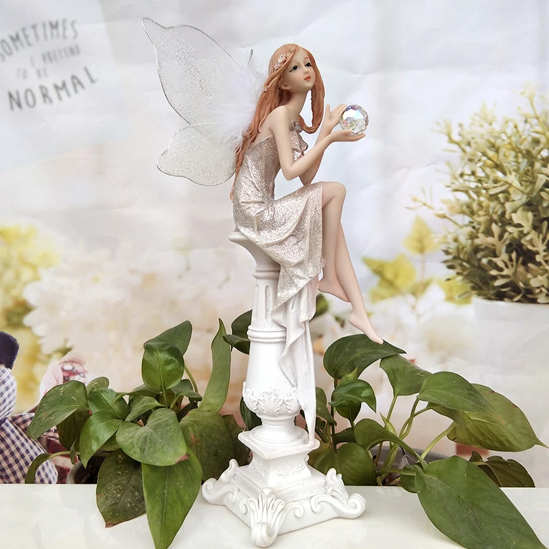 Скульптура Ангела эльф цветок Фея фигурки Ангела Миниатюрный Сад украшение дома красивая девушка свадебные подарки рождественские подарки