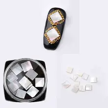 

10pcs Natural Shell Stone Piece Nail Art Decoration Square Long Strip Abalone Shell Slices DIY Design Manicure Accessories
