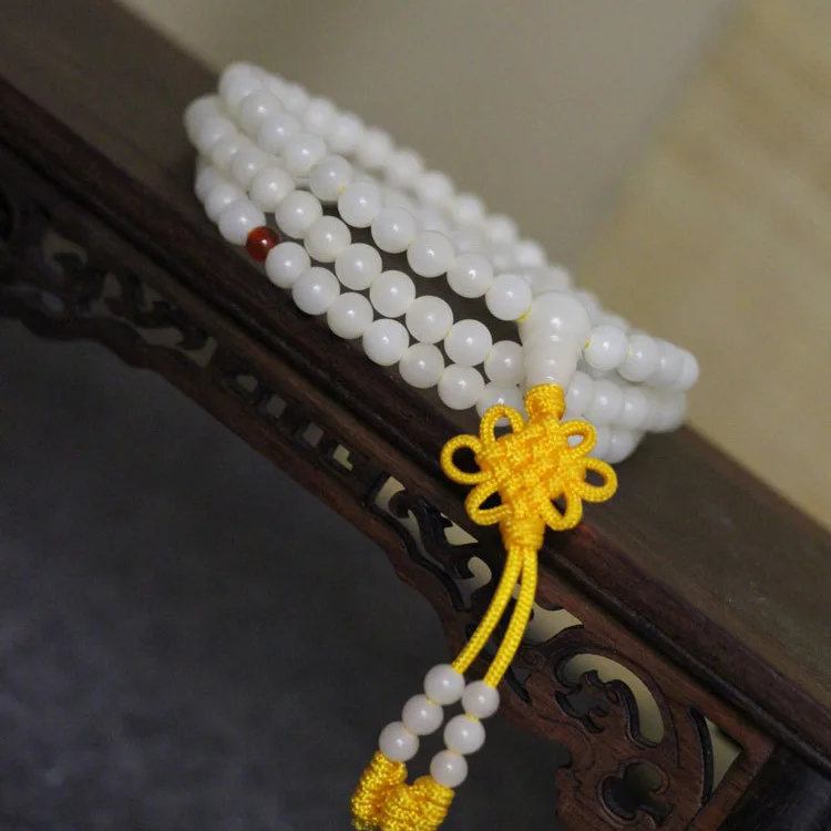 

Natural white Bodhi Bodhi Beads Bracelet root root 108