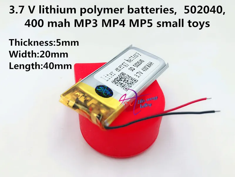 3 7 V 400mAh 502040 литий полимерная LiPo аккумуляторная батарея ионные ячейки для Mp3 Mp4 Mp5 DIY