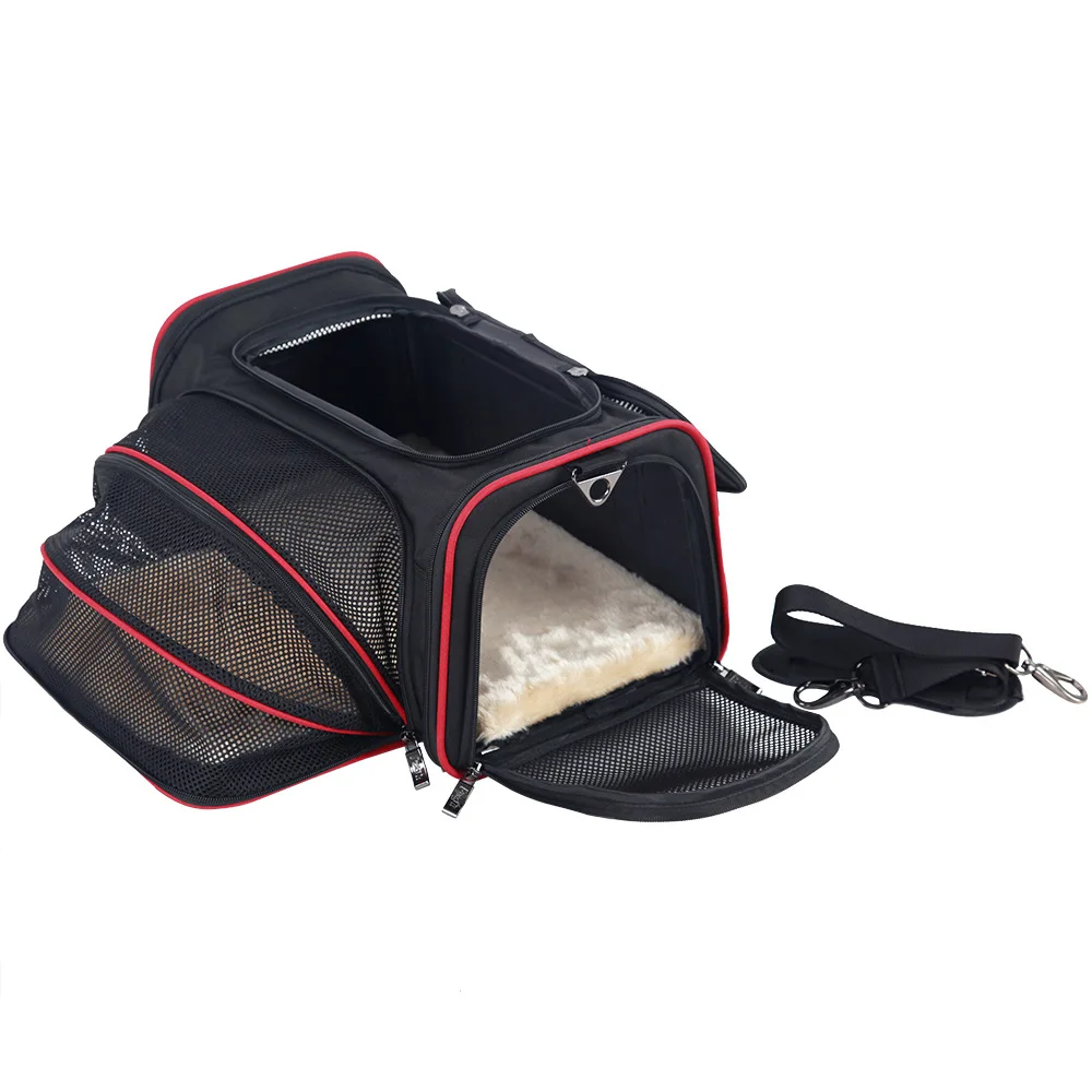 

Portable cross-body portable bag with open window and super breathable pet